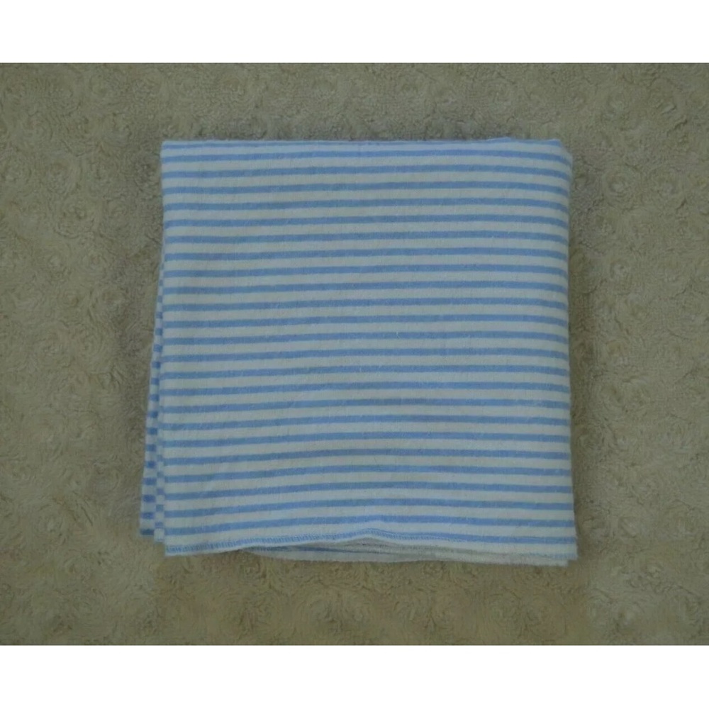 Garanimals Blue White Stripes Baby Receiving Blanket Flannel Cotton